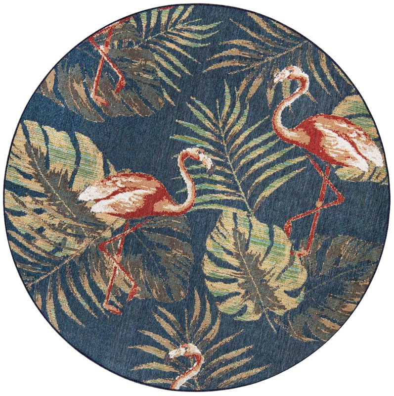 7' 10 x 7' 10 Ridgway · Floral / botanical Outdoor Rug, navy