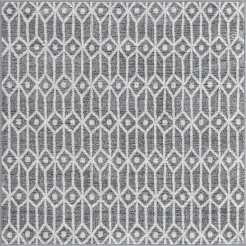 5' 3 x 5' 3 Vincent · Diamond rug, grey