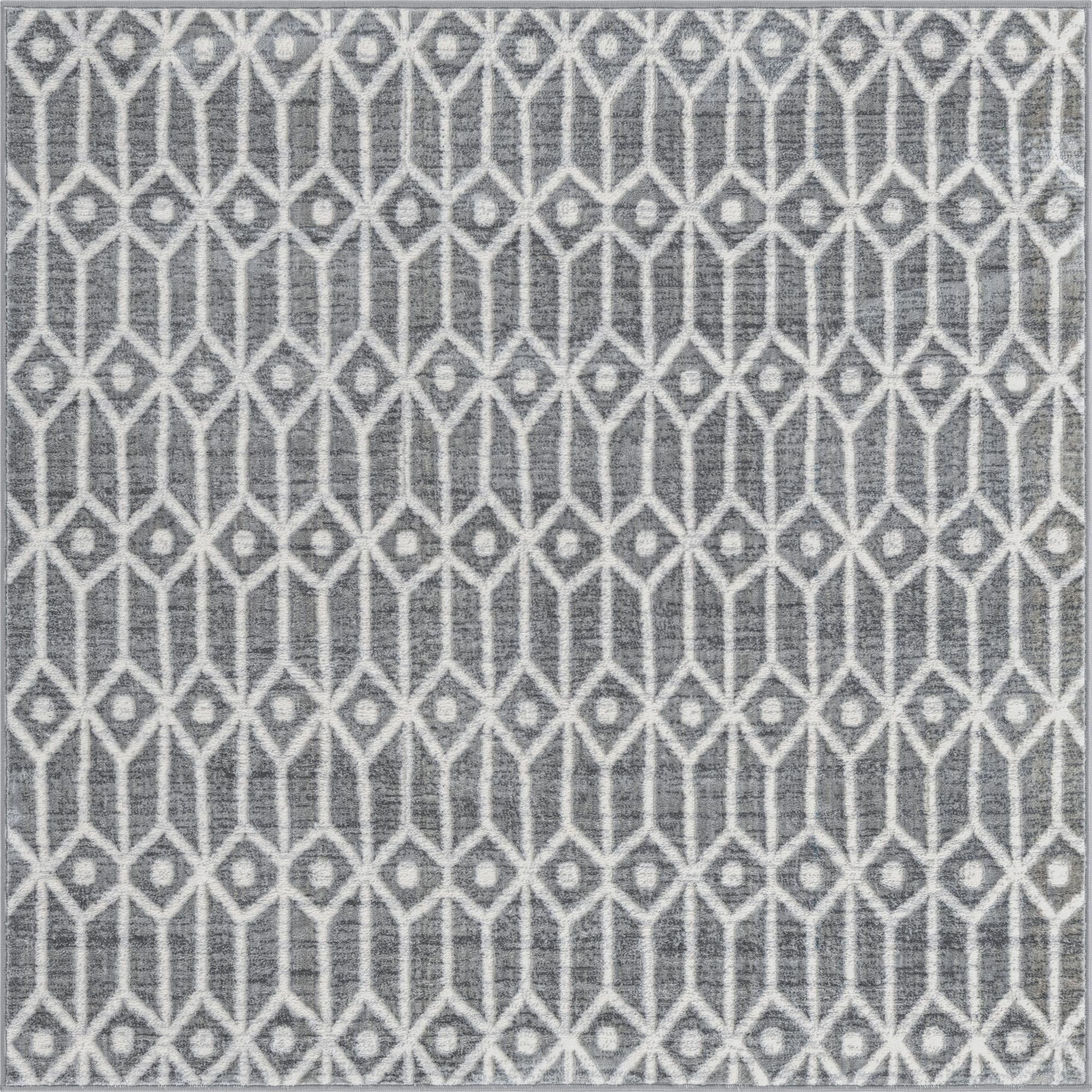 5' 3 x 5' 3 Vincent · Diamond rug, grey