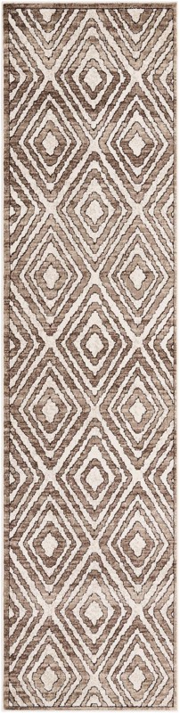 2' 6 x 10' Brattleboro · Diamond rug, chocolate and beige
