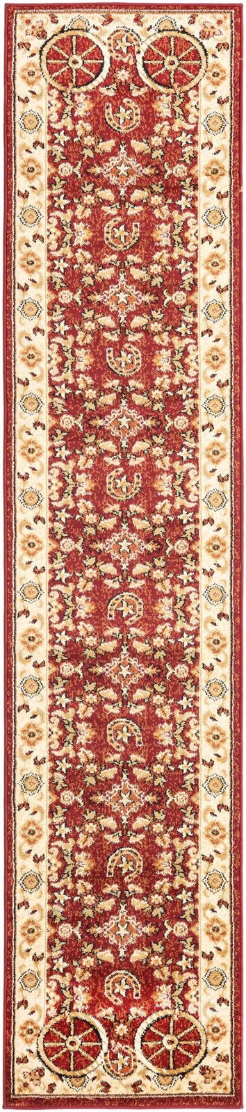 2' x 10' Tabor · Border rug, red