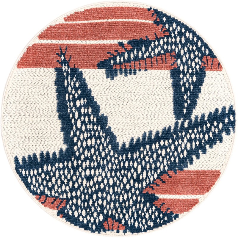 3' 3 x 3' 3 Fairmeadow · Striped Outdoor Rug, ivory