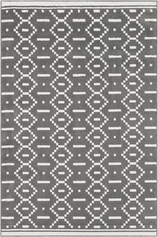 6' x 9' Rankin · Geometric rug, gray and ivory