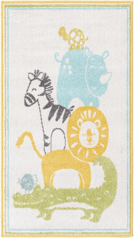 2' 2 x 4' Dryden · Border rug, ivory