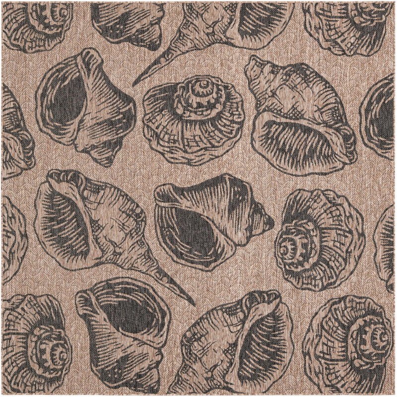 7' 10 x 7' 10 Arcata · Pictoral Outdoor Rug, brown and black