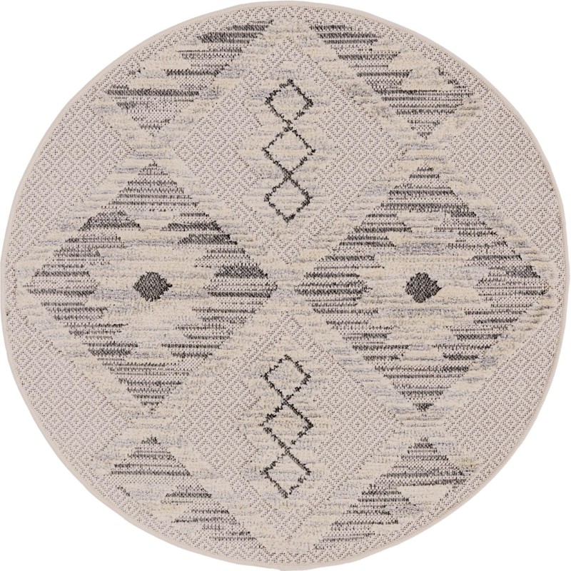 3' 3 x 3' 3 Fletcher · Geometric diamond rug, beige and gray