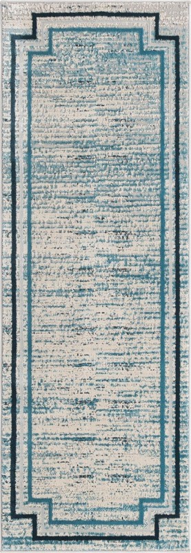 2' x 6' Isham · Border rug, blue