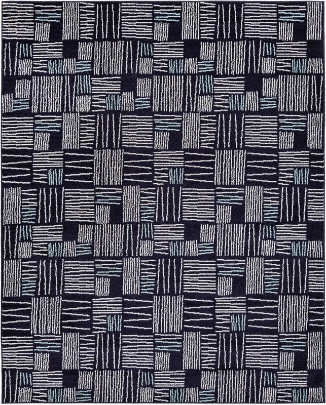 7' 10 x 10' Snowberry · Abstract rug, navy blue