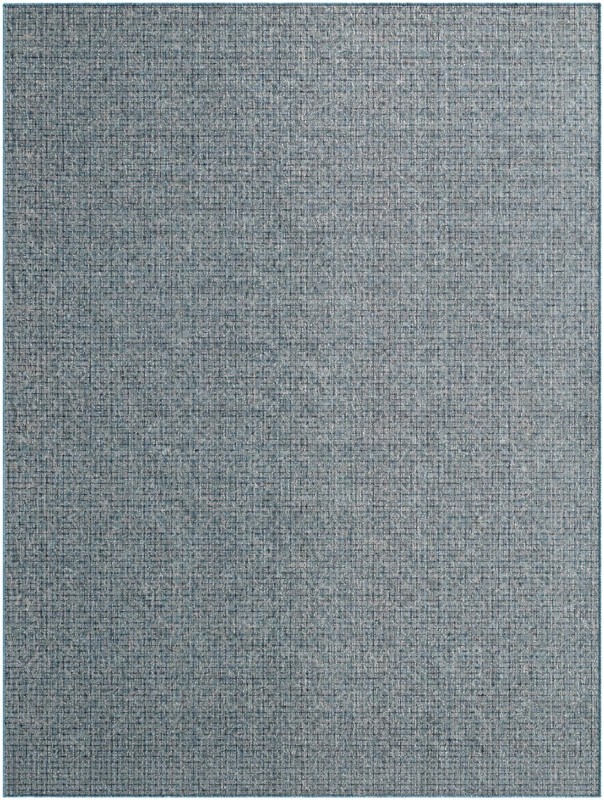 9' x 12' Loam · Grid Outdoor Rug, aqua blue