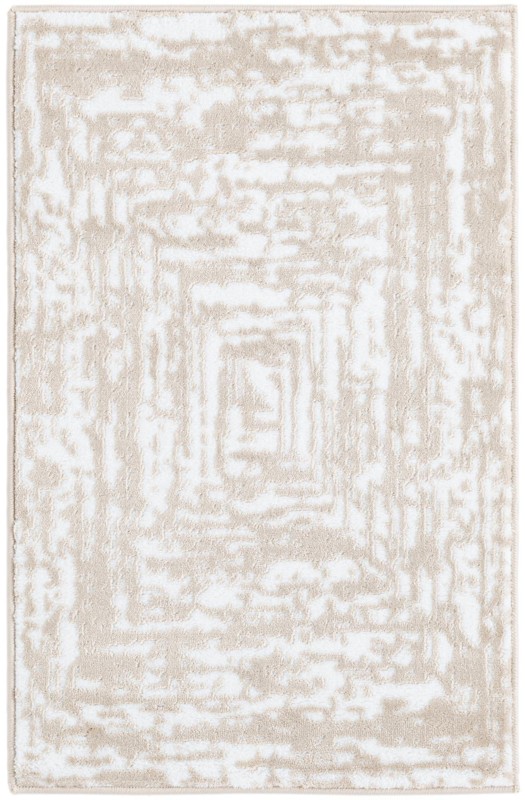 2' x 3' Wrenfield · Abstract bordered rug, bone and beige