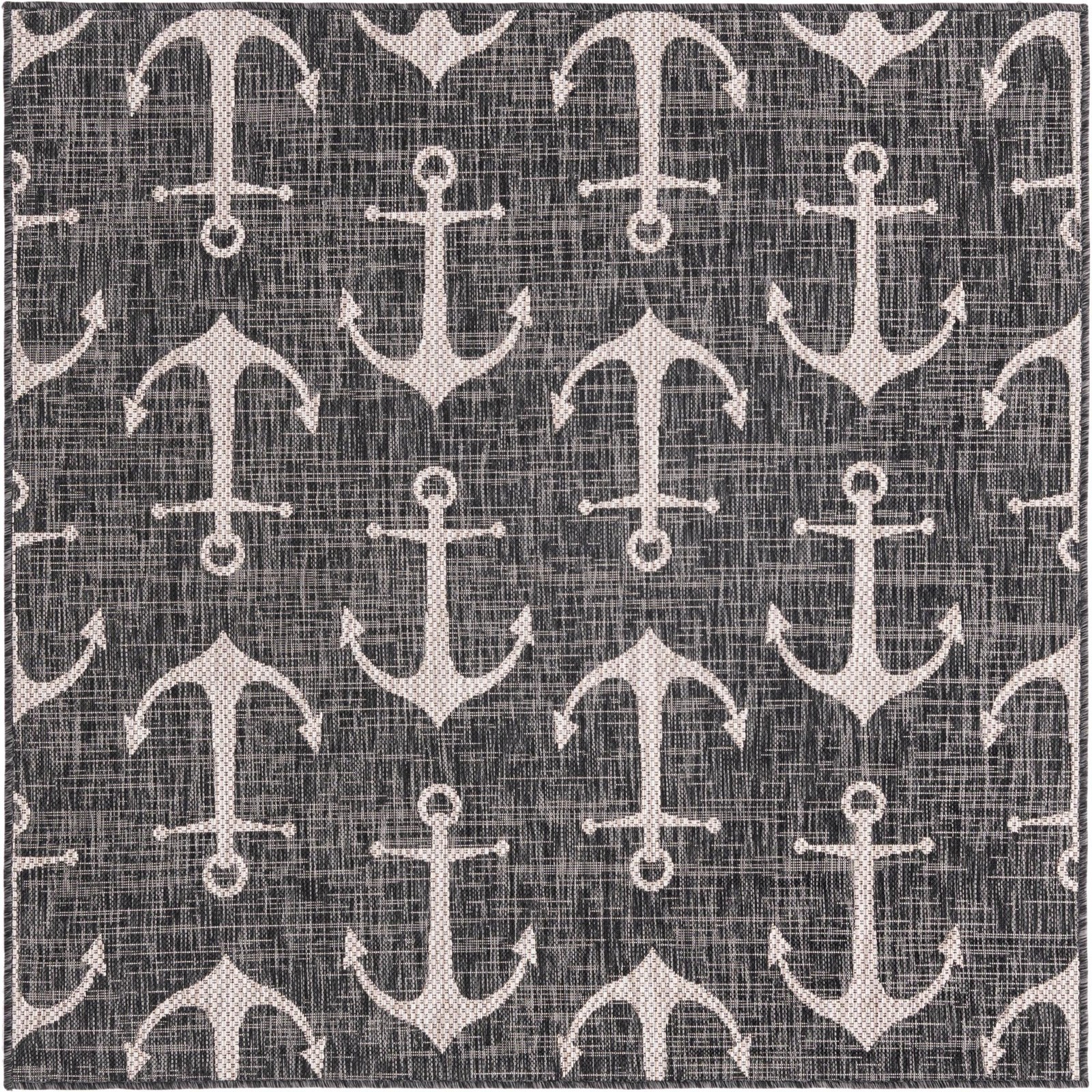 5' 3 x 5' 3 Millbrook · Pictoral Outdoor Rug, charcoal