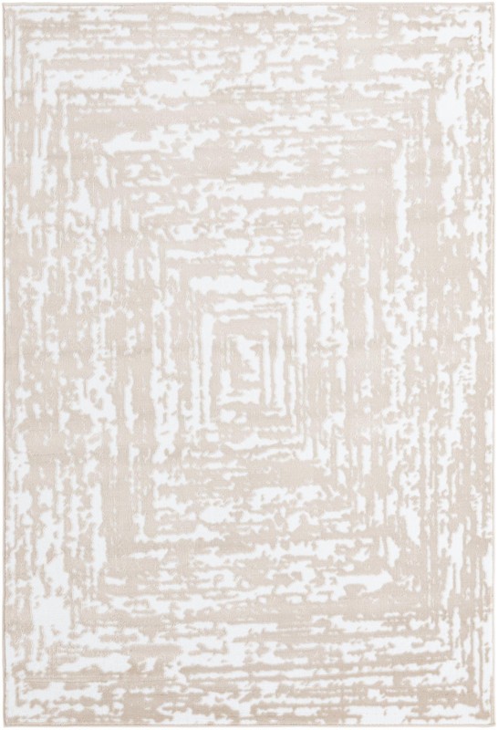 5' 3 x 8' Wrenfield · Abstract bordered rug, bone and beige
