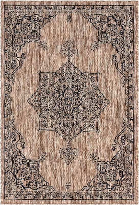 4' x 6' Rhys · Border Outdoor Rug, beige