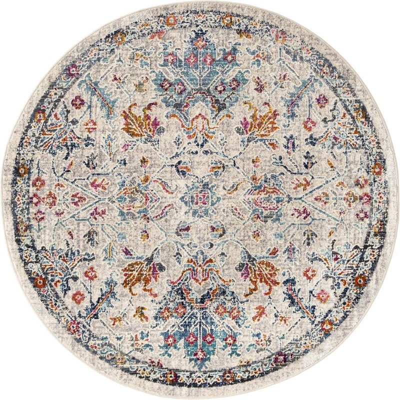3' 7 x 3' 7 Foley · Border rug, white