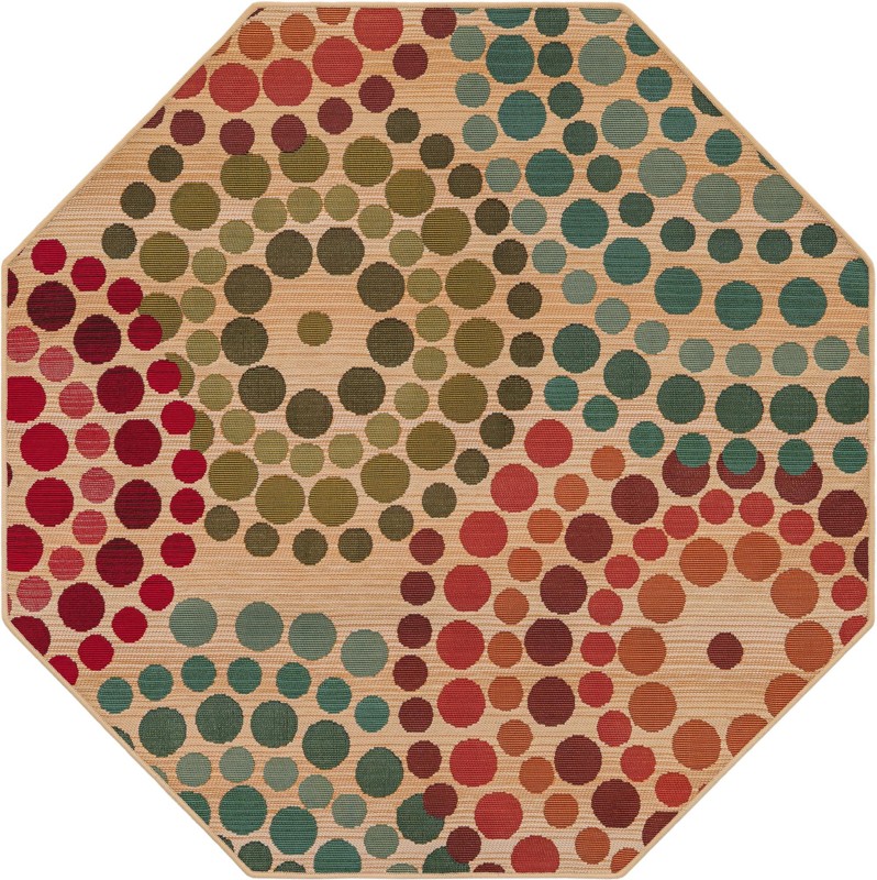 4' x 4' Lomax · Dot Outdoor Rug, beige and multicolor