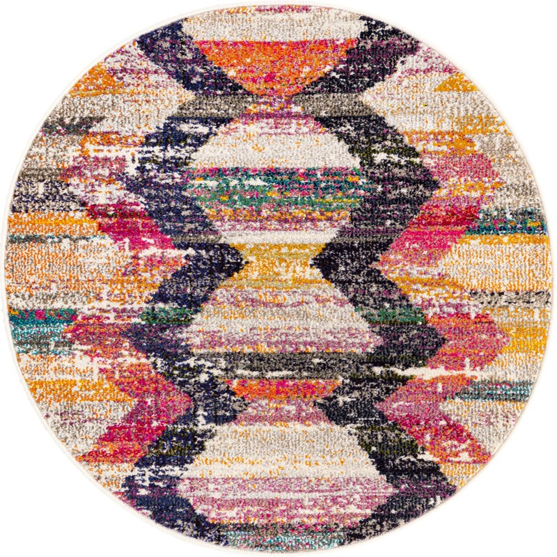 3' 3 x 3' 3 Oat · Abstract Washable Rug, multi
