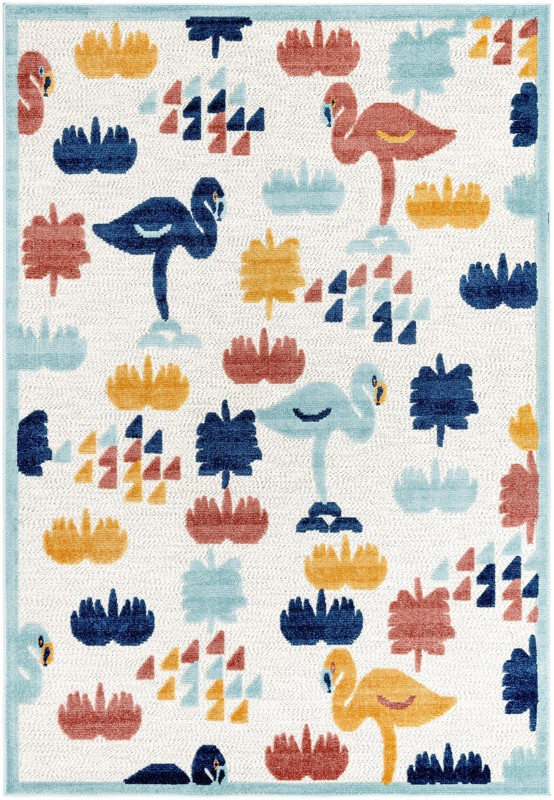 6' x 9' Blevins · Border Outdoor Rug, white