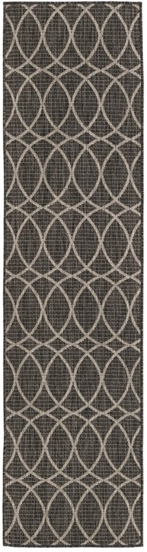 2' x 8' Atkins · Geometric Outdoor Rug, charcoal