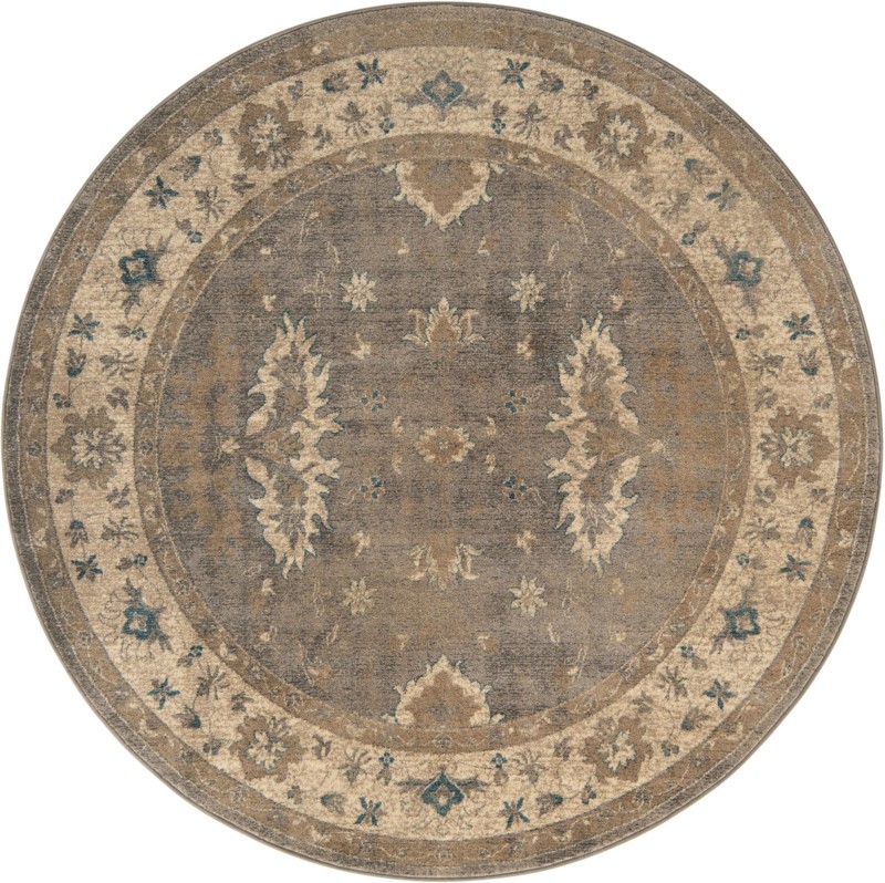 Leland · Medallion rug, gray and beige