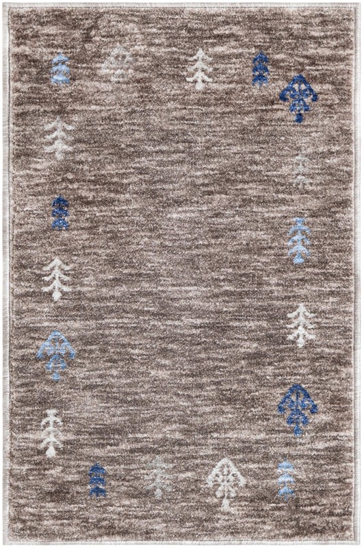 2' x 3' 1 Putnam · Border rug, gray brown