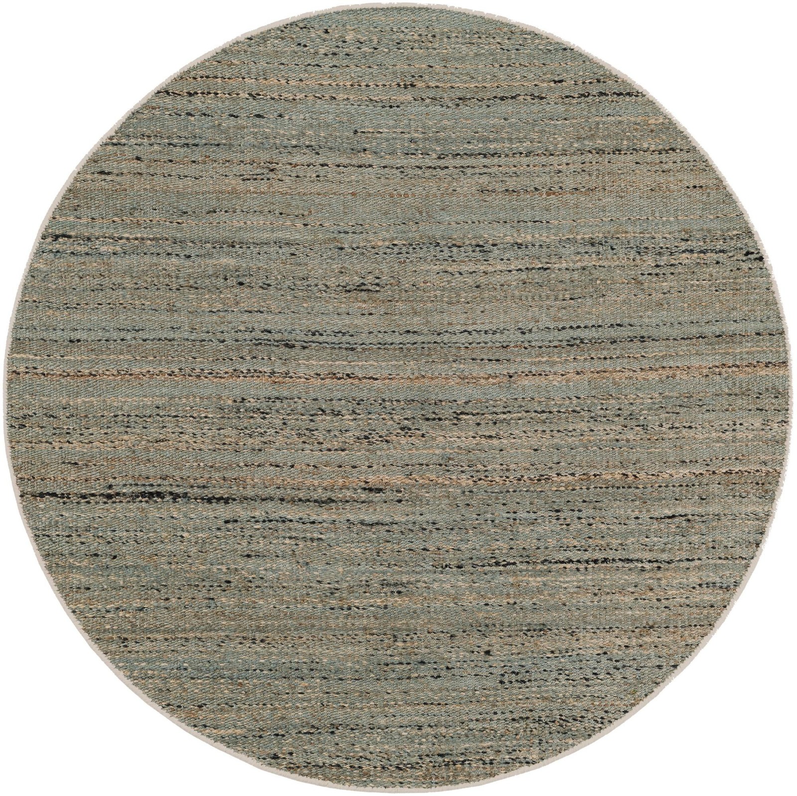 5' 3 x 5' 3 Faversham · Striped Wool Rug, seaglass blue and beige