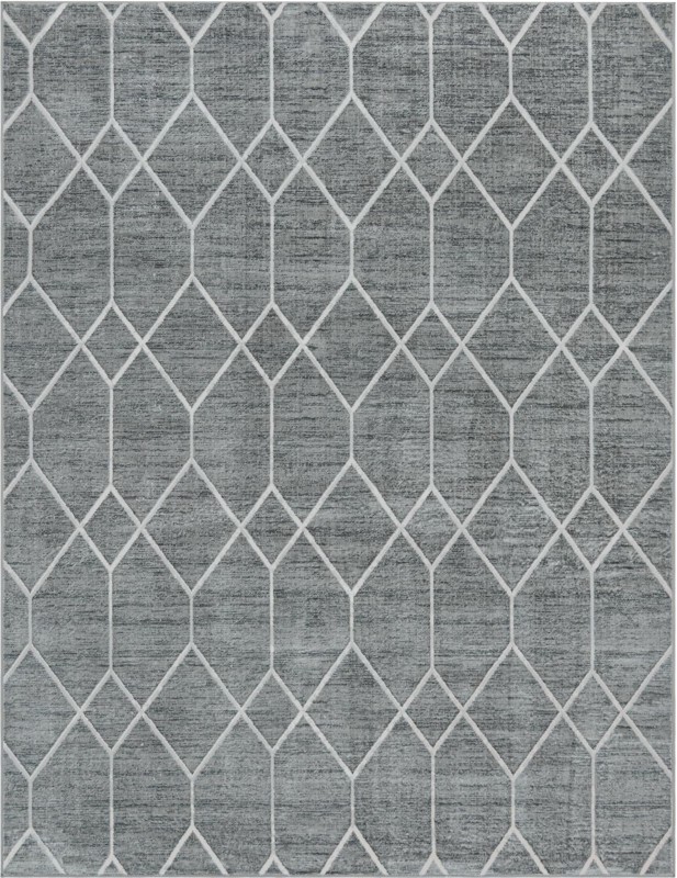 9' x 12' 2 Thatcher · Diamond rug, grey