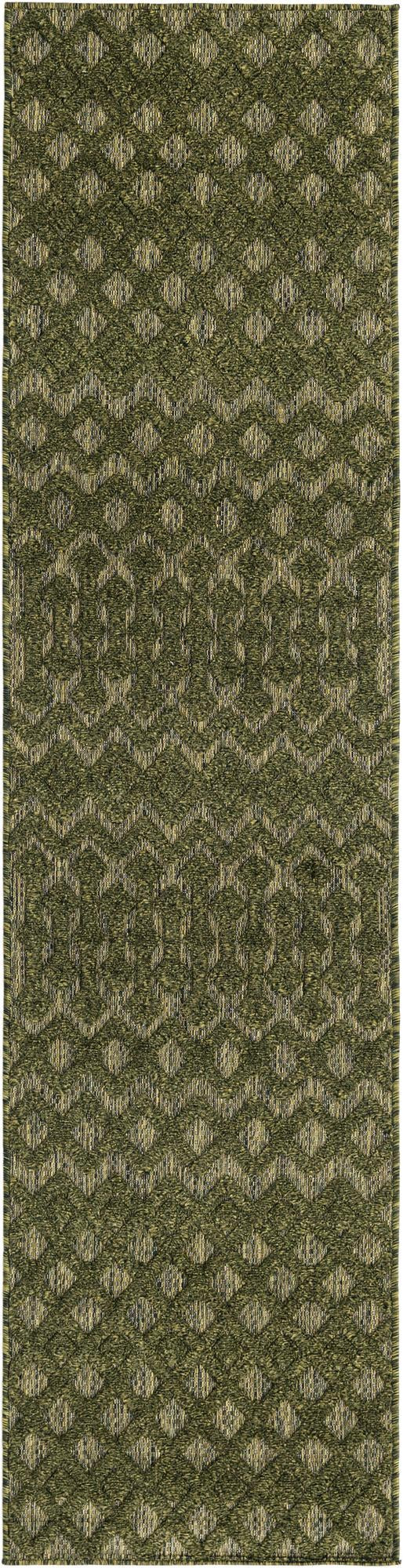 2' x 8' Creed · Diamond Outdoor Rug, green
