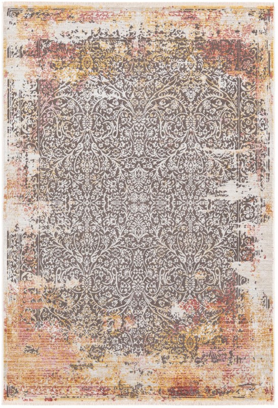 4' x 5' 10 Harding · Border rug, gray