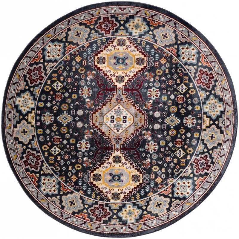 7' 10 x 7' 10 Middlebury · Border Washable Rug, navy blue