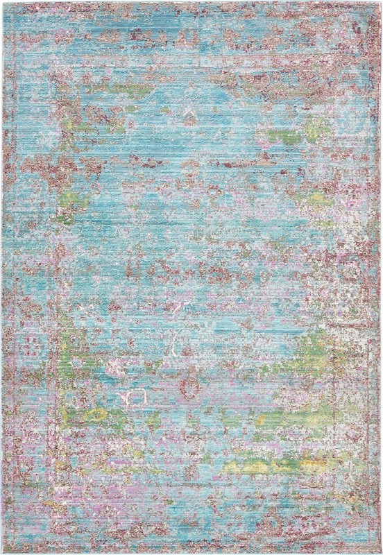6' x 9' Denholm · Abstract rug, blue and burgundy
