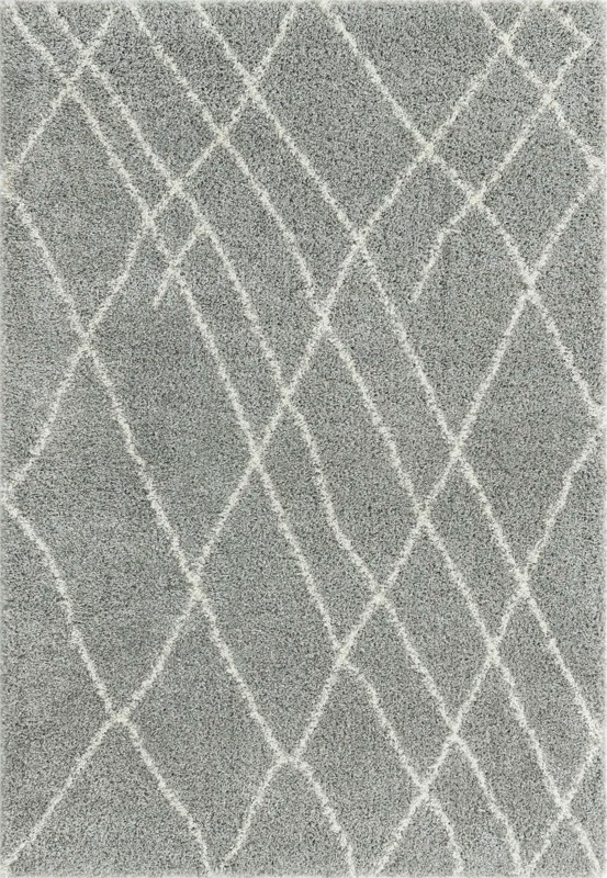 4' x 6' Clearbrook · Diamond Shag Rug, cloud gray