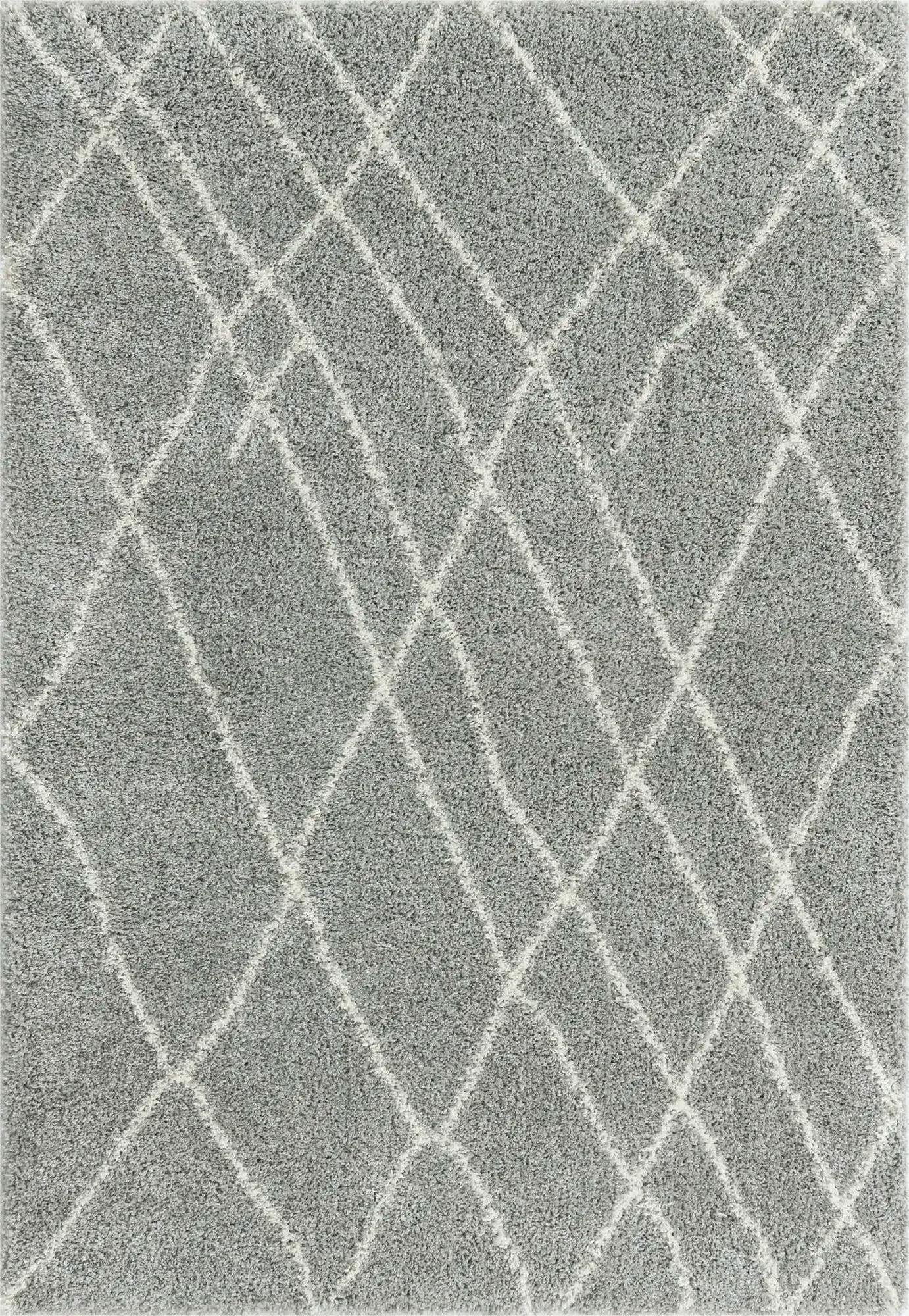 4' x 6' Clearbrook · Diamond Shag Rug, cloud gray