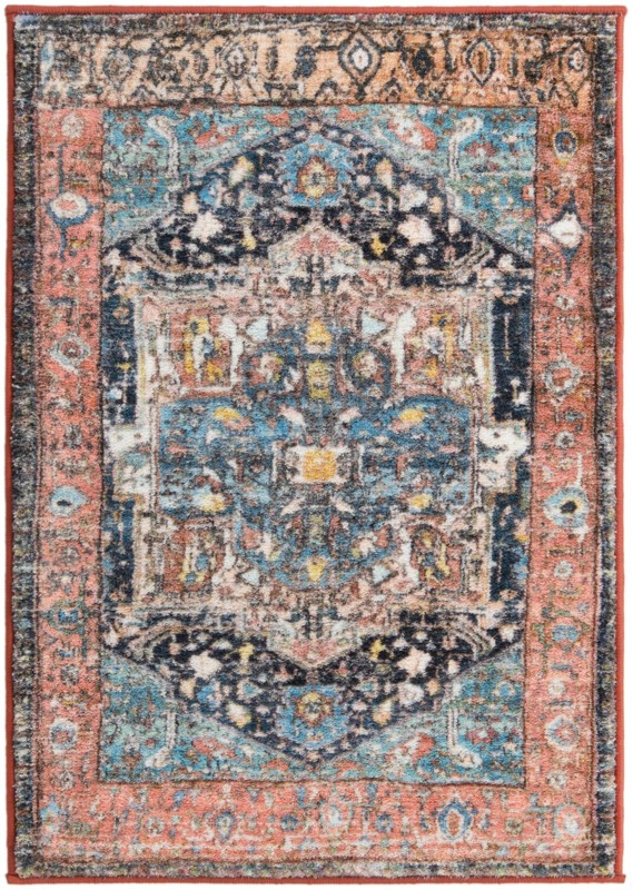 2' 2 x 3' Balmer · Medallion rug, navy and pink