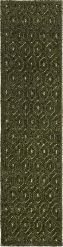 Roanoke · Geometric lattice Outdoor Rug, olive and taupe