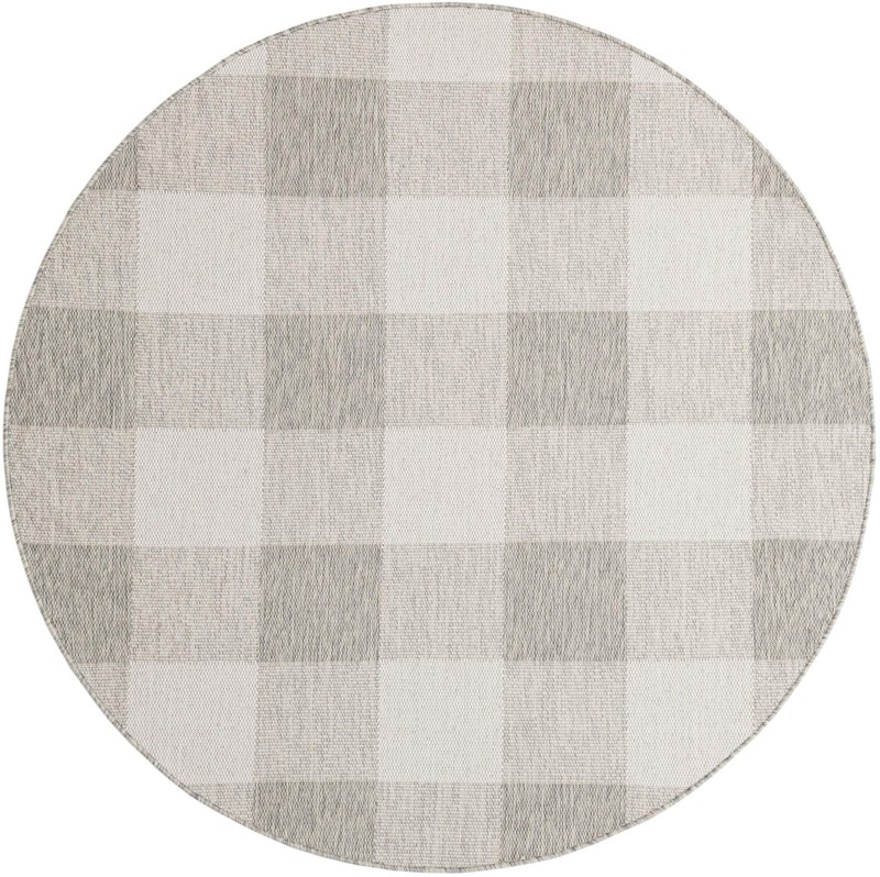 6' x 6' Ramona · Checkered Outdoor Rug, gray