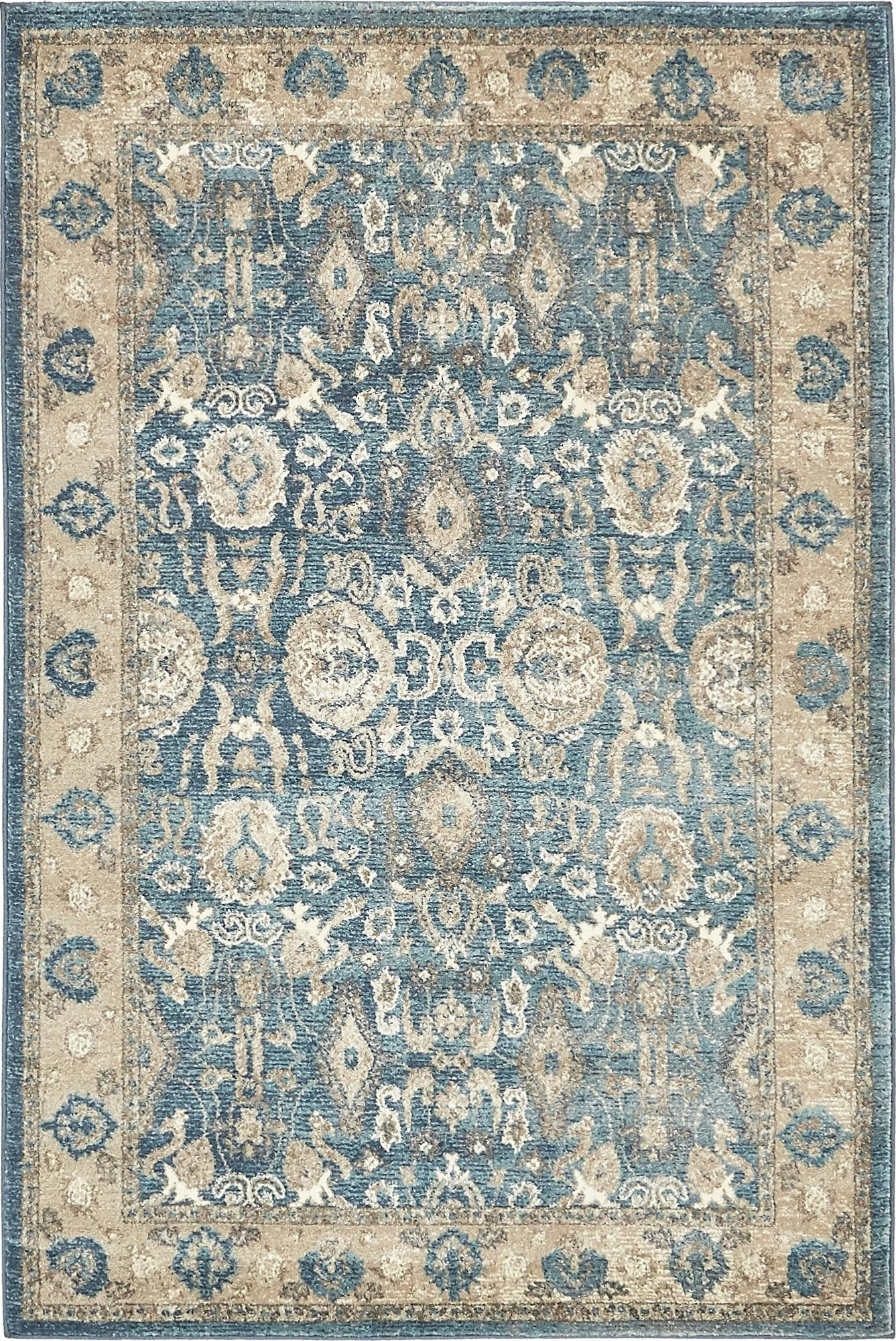 4' x 6' Brownell · Persian rug, light blue and ivory