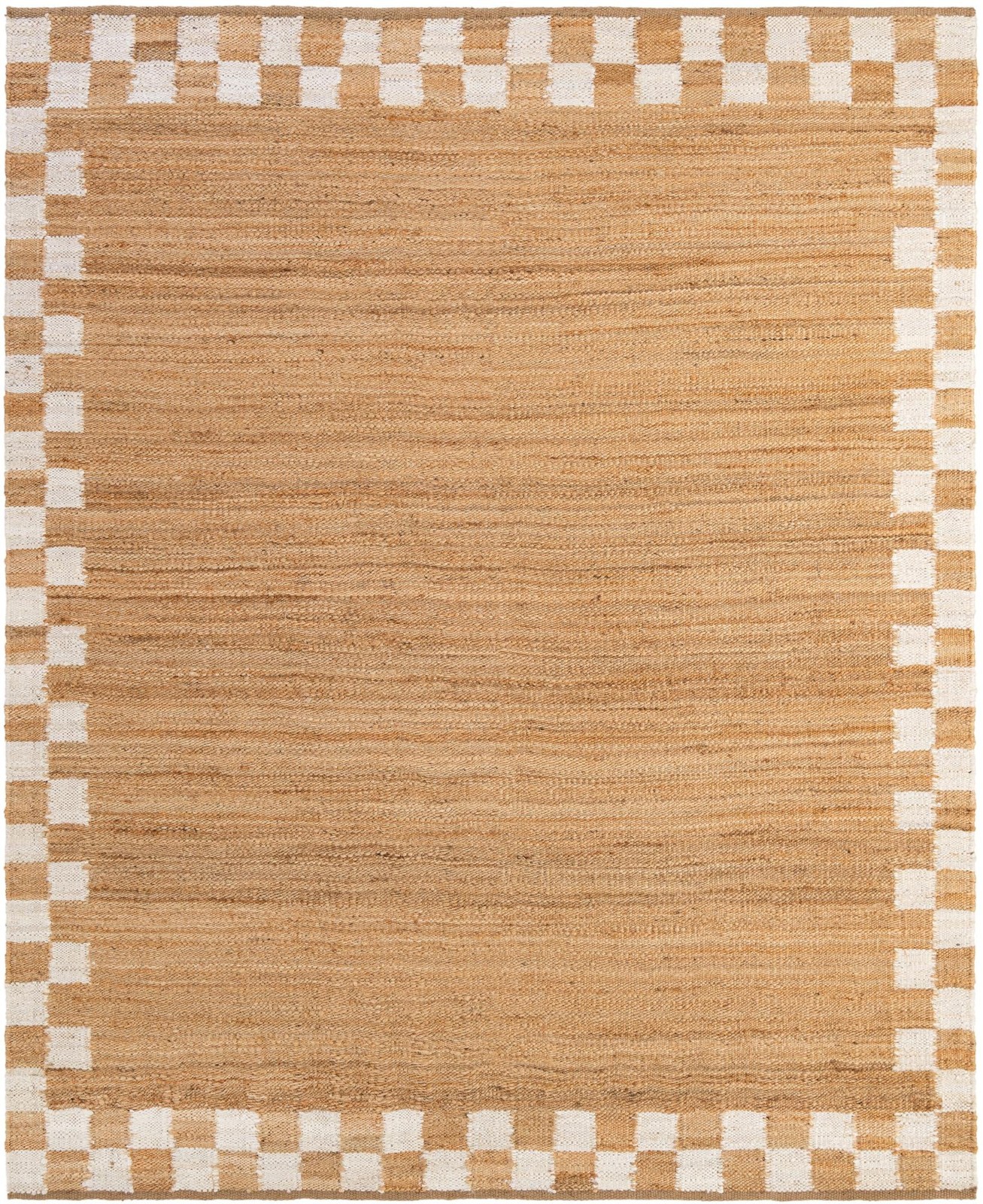 7' 10 x 10' Nell · Border rug, natural and white