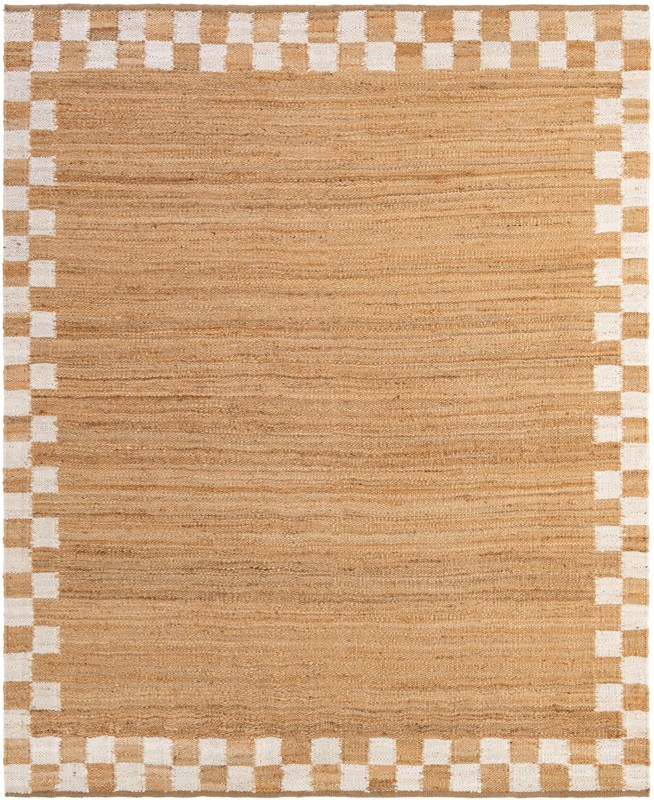Nell · Border rug, natural and white