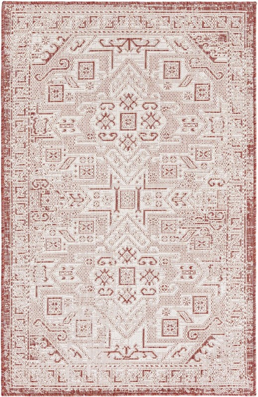 3' x 5' 3 Estuary · Border Outdoor Rug, rust red
