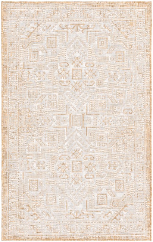 3' x 5' 3 Estuary · Geometric medallion Outdoor Rug, natural and beige