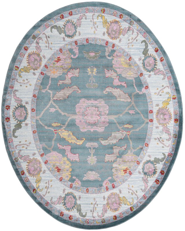 8' 2 x 10' Pope · Border rug, gray