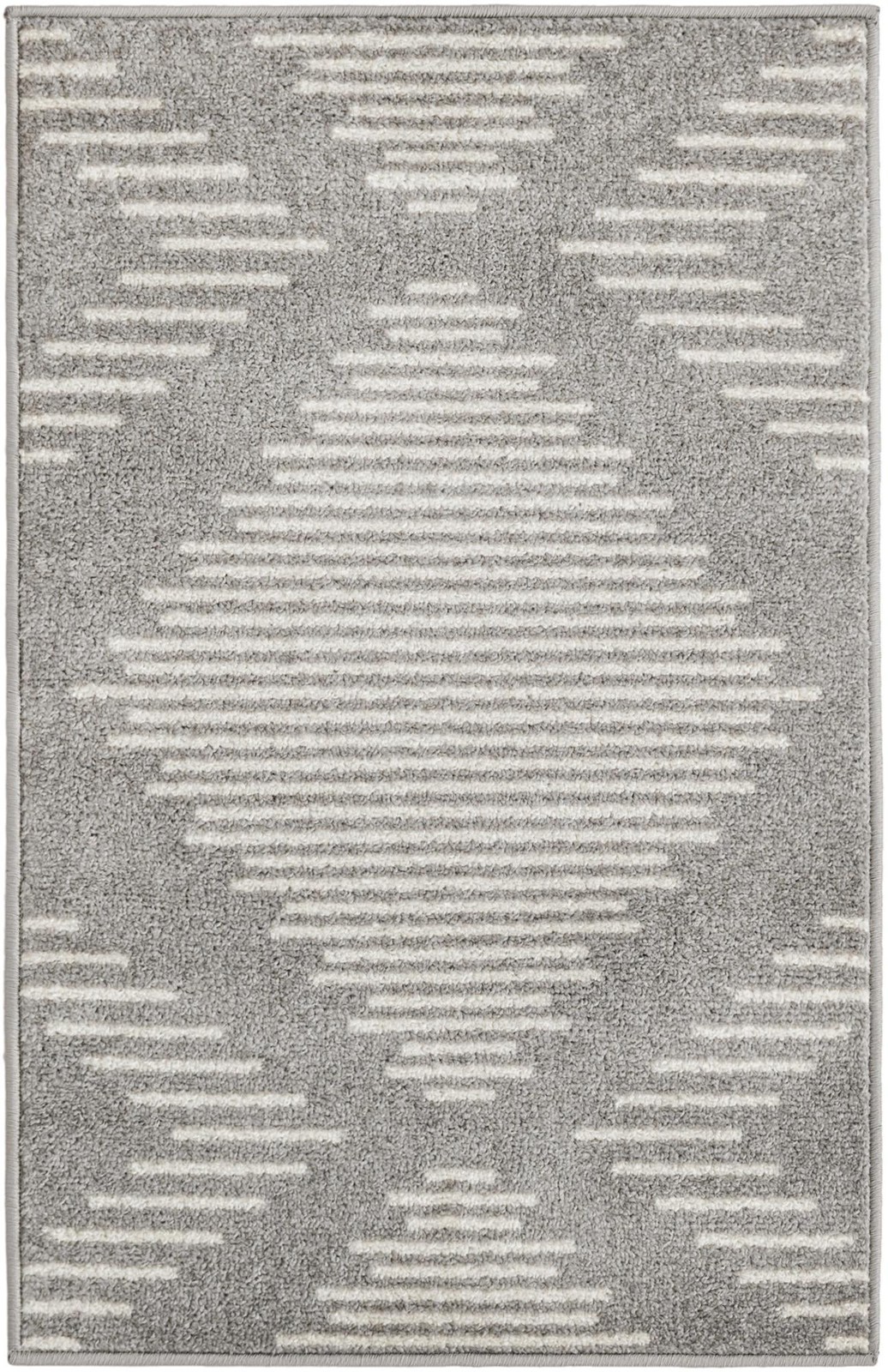 2' x 3' Knox · Geometric diamond rug, gray and ivory