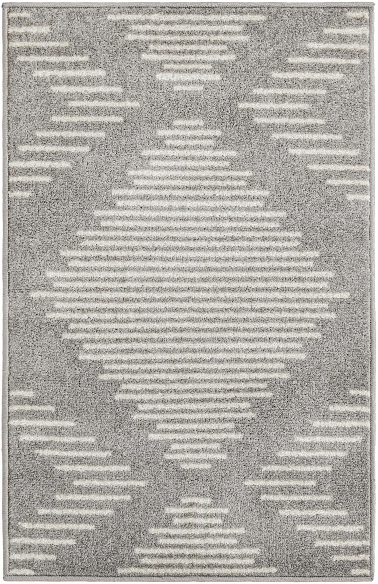 2' x 3' Knox · Geometric diamond rug, gray and ivory