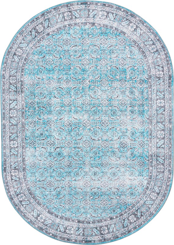 Forrester · Border Washable Rug, blue