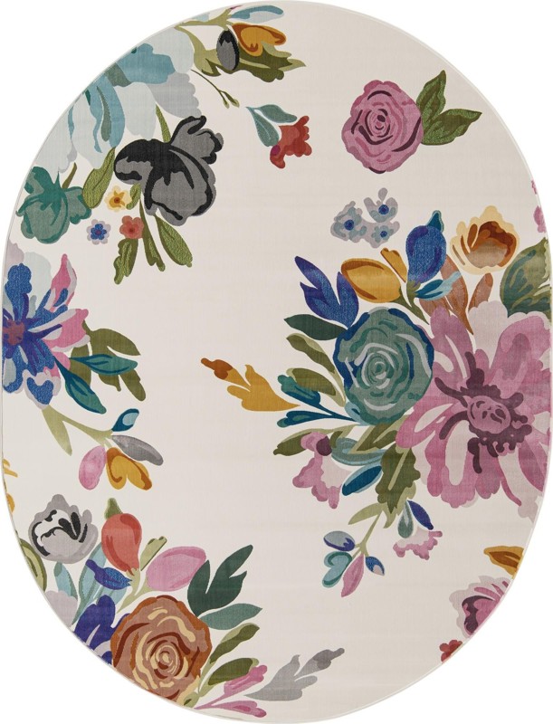 7' 10 x 10' Hastings · Floral / botanical rug, ivory