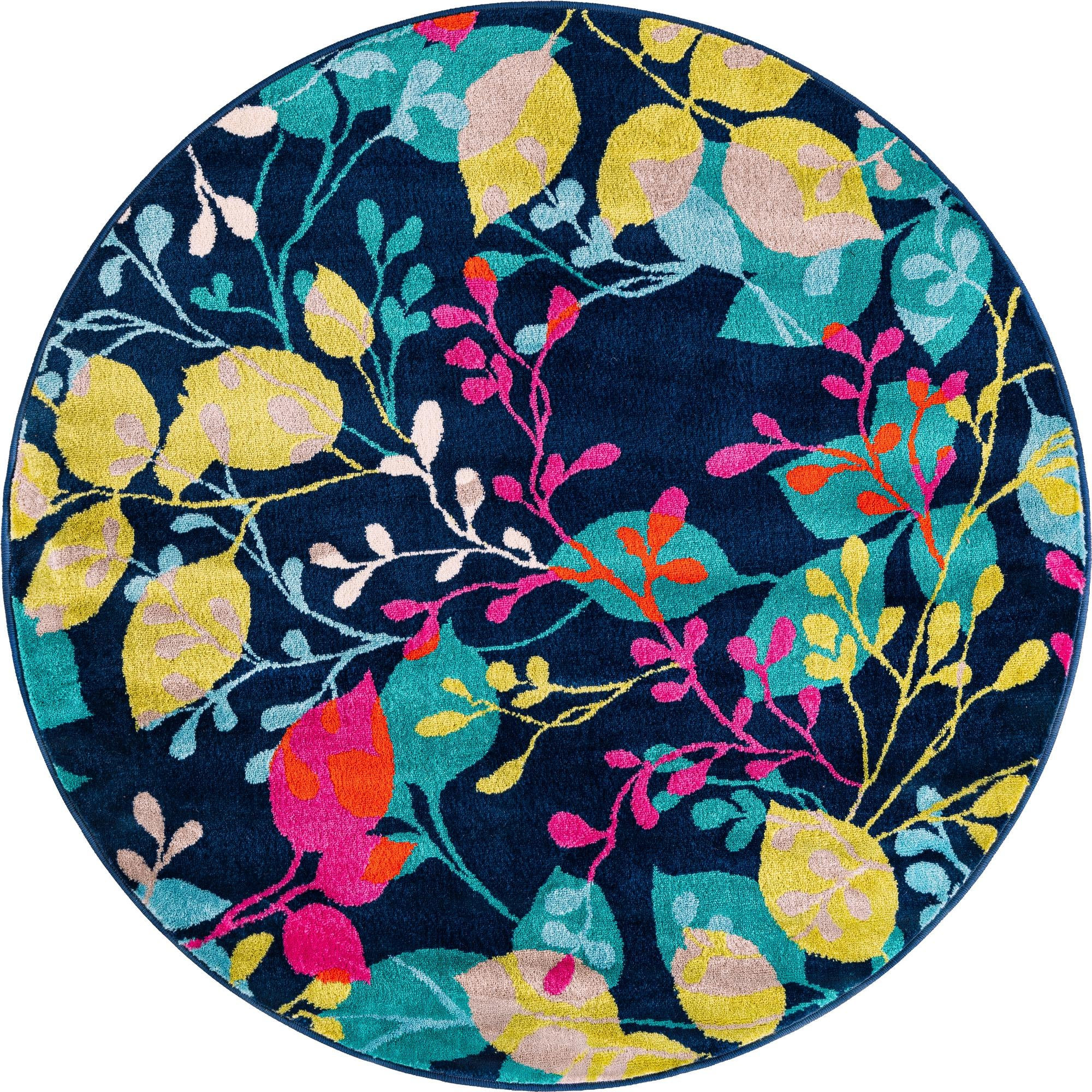 5' 3 x 5' 3 Lilburn · Floral / botanical rug, navy