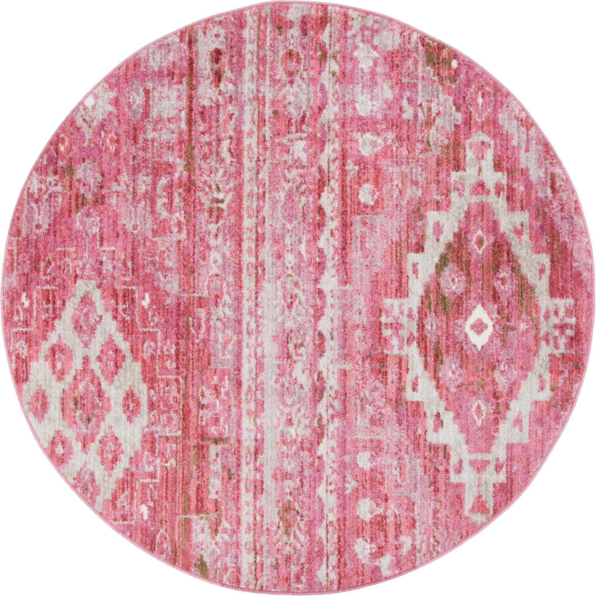 5' x 5' Quinn · Diamond rug, red