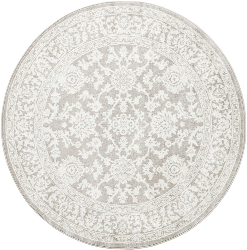 5' 3 x 5' 3 Reuben · Medallion rug, light gray and ivory