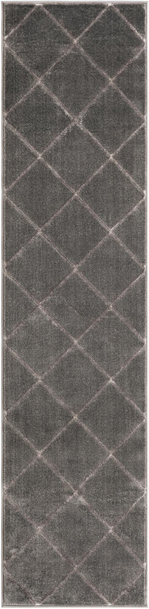 2' x 8' Gilchrist · Diamond rug, gray and silver