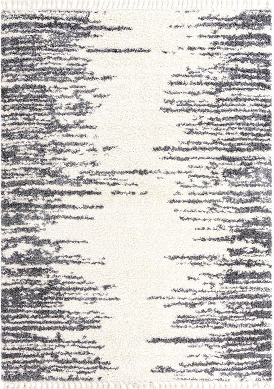 9' x 12' Felton · Abstract Shag Rug, white